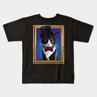 Dapper Gentleman Tuxedo Cat Blepping Kids T-Shirt